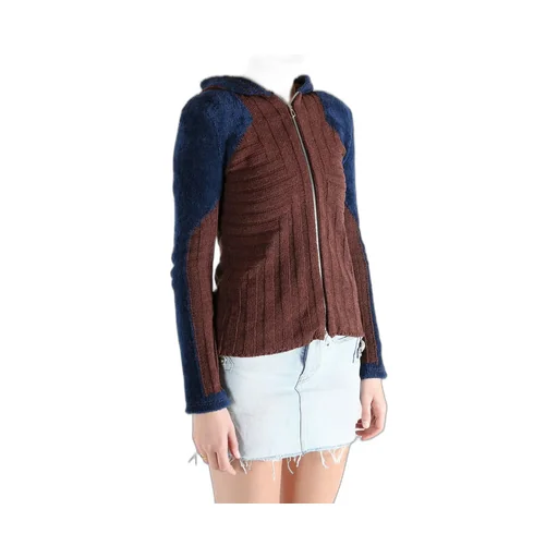 Hooded Zip-Up Knit Cardigan