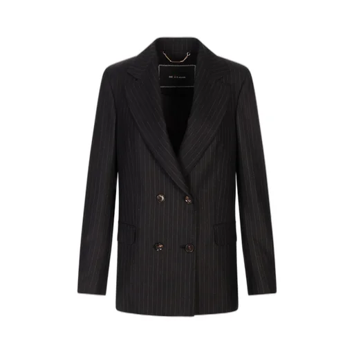 Double-Breasted Pinstripe Blazer
