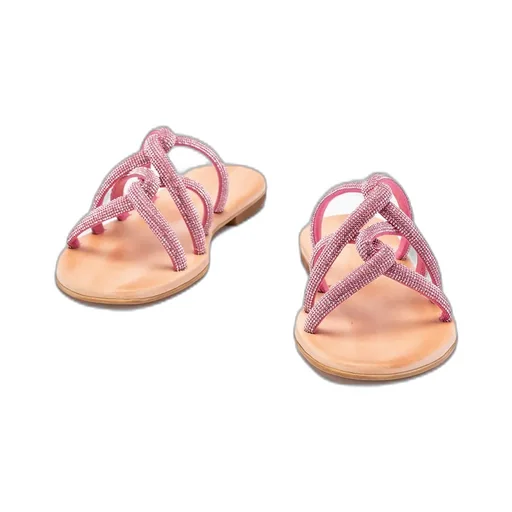 Rhinestone Embellished Slide Sandals