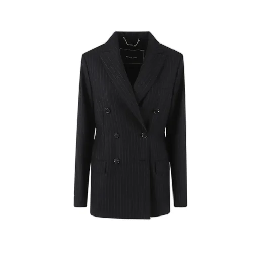 Double-Breasted Pinstripe Blazer