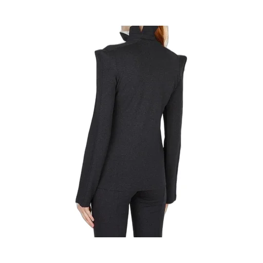 Turtleneck Top With Padded Shoulders