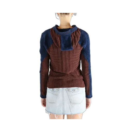 Hooded Zip-Up Knit Cardigan