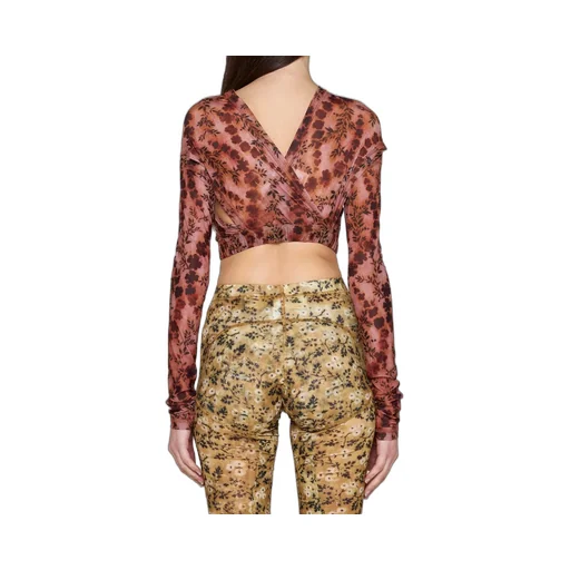 Wrap Mesh Crop Top