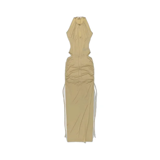 Ruched Halter Maxi Dress