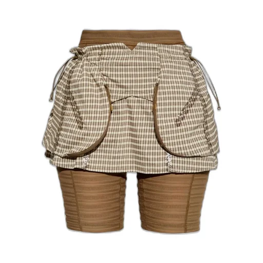 Plaid Print Skirt With Shorts