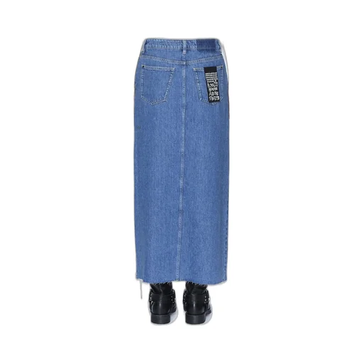 Maxi Denim Skirt With Slit