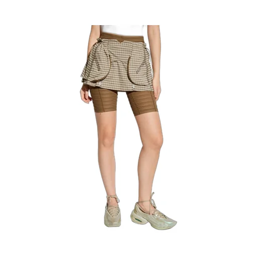 Plaid Print Skirt With Shorts