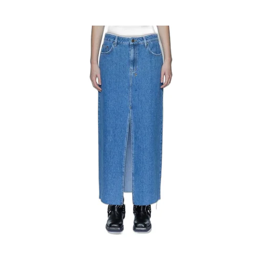 Maxi Denim Skirt With Slit