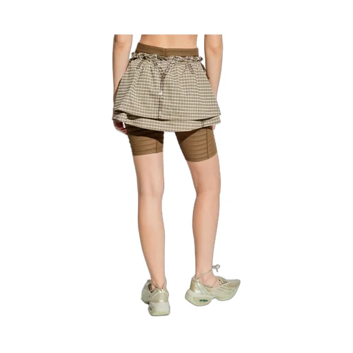 Plaid Print Skirt With Shorts