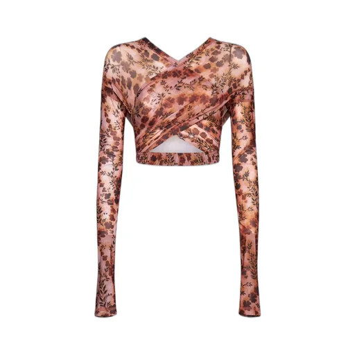 Wrap Mesh Crop Top