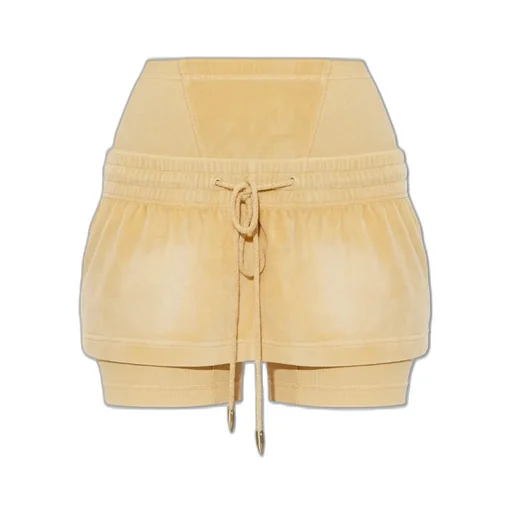 Velour Shorts With Drawstring Waist