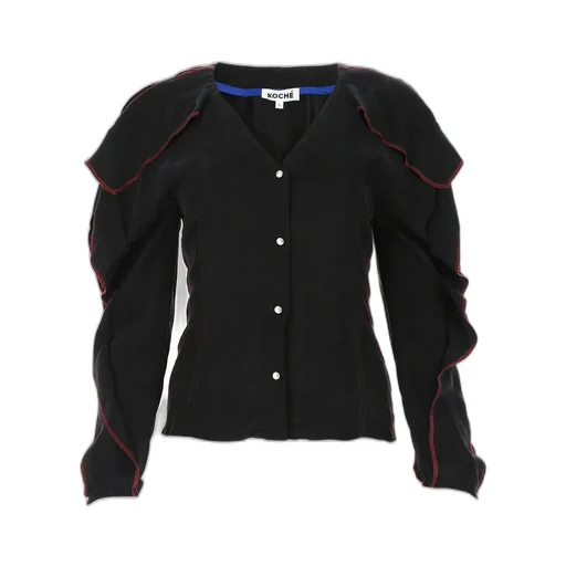 Blouse With Ruffled Shoulders