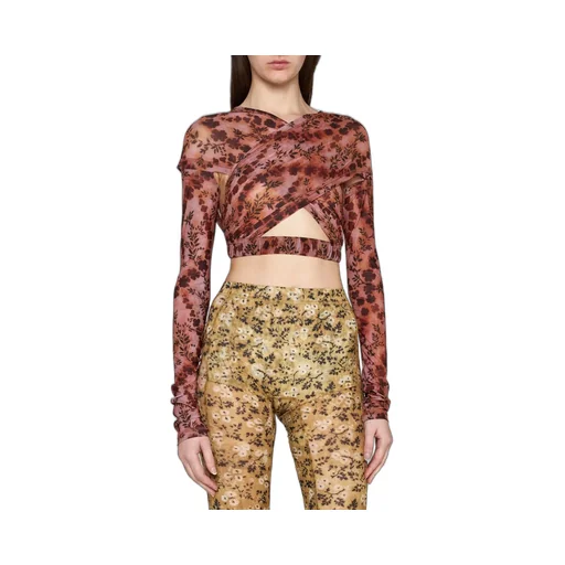 Wrap Mesh Crop Top