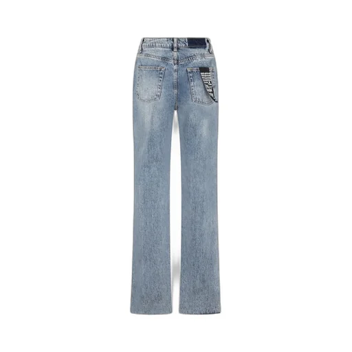 High-Waisted Straight Leg Jeans With Side Slits
