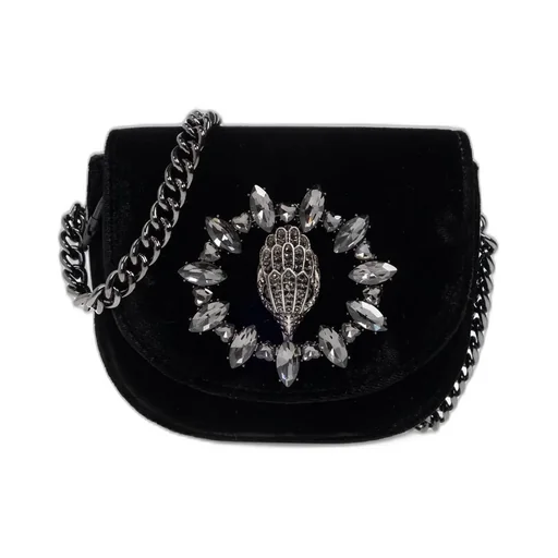 Velvet Shoulder Bag With Embellishment