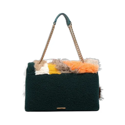 Patchwork Fur Shoulder Bag