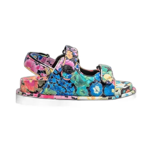 Floral Print Quilted Sandals