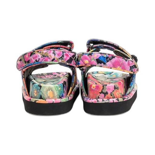 Floral Print Quilted Sandals