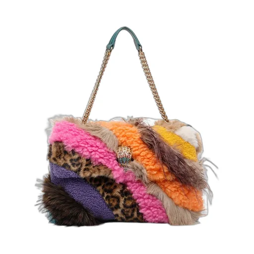 Patchwork Fur Shoulder Bag