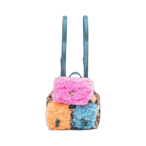Furry Patchwork Backpack