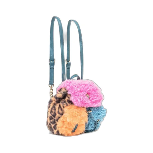 Furry Patchwork Backpack