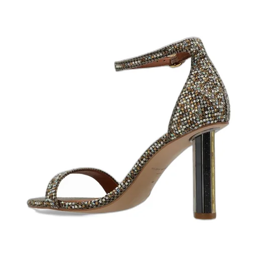Crystal-Embellished Ankle Strap Sandals