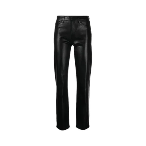 Straight-Leg Leather Trousers