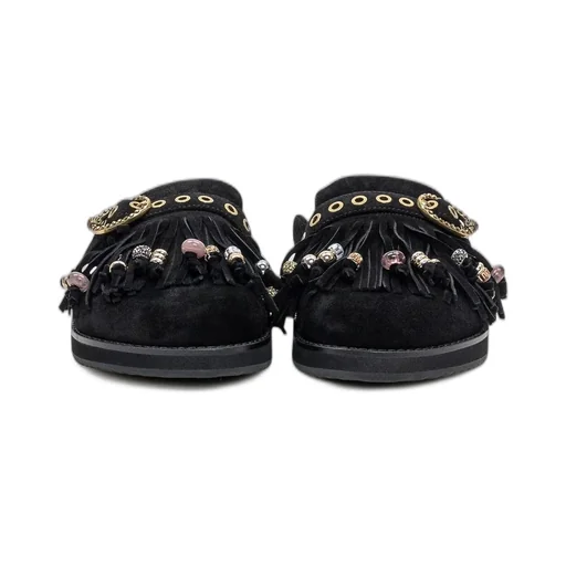 Mules With Fringe And Beads