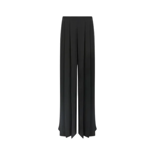 Wide-Leg Pleated Trousers