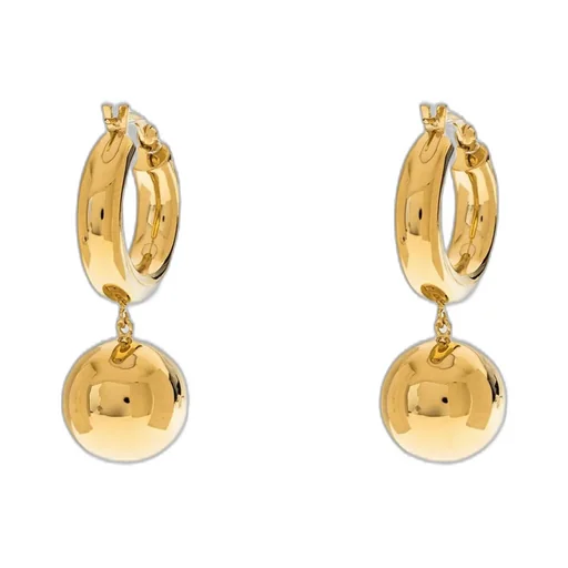Sphere Drop Hoop Earrings