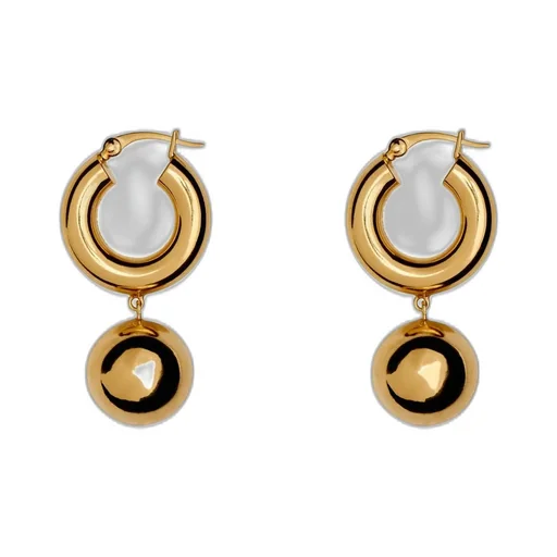 Sphere Drop Hoop Earrings