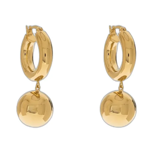 Sphere Drop Hoop Earrings