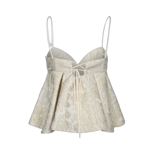 Floral Brocade Peplum Top