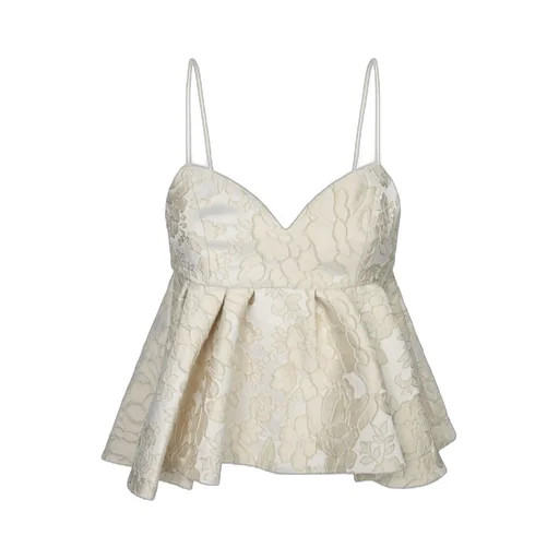 Floral Brocade Peplum Top