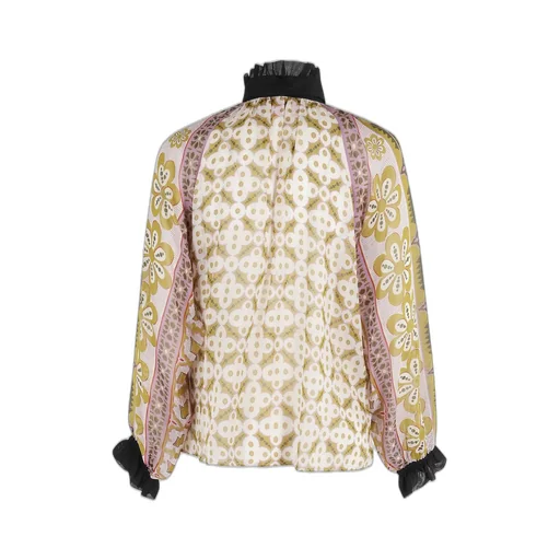 Printed Silk Blouse With Bow