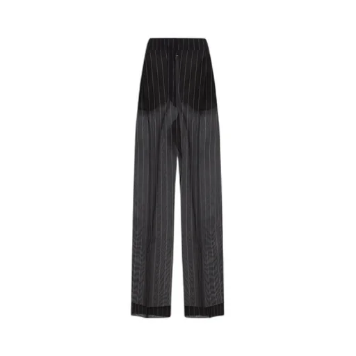 Pinstripe Wide-Leg Pants