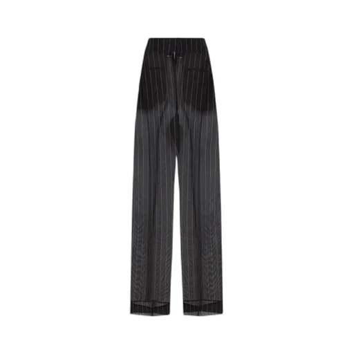 Pinstripe Wide-Leg Pants