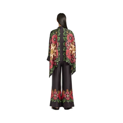 Wide-Leg Pants With Floral Embroidery