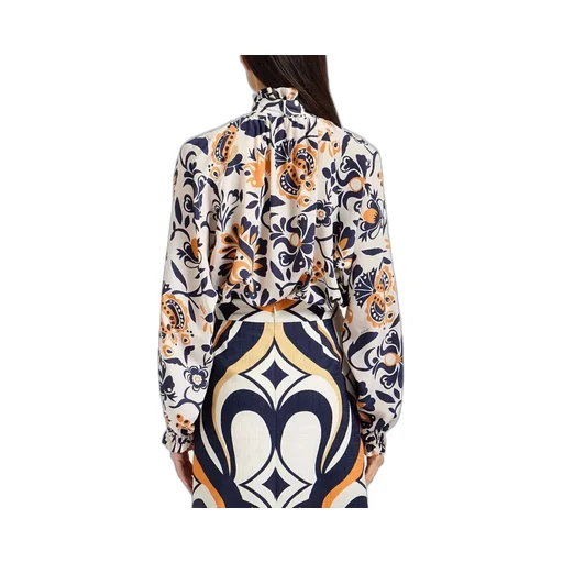 Printed Silk Scarf Blouse