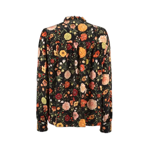 Floral Print Ruffle Neck Blouse