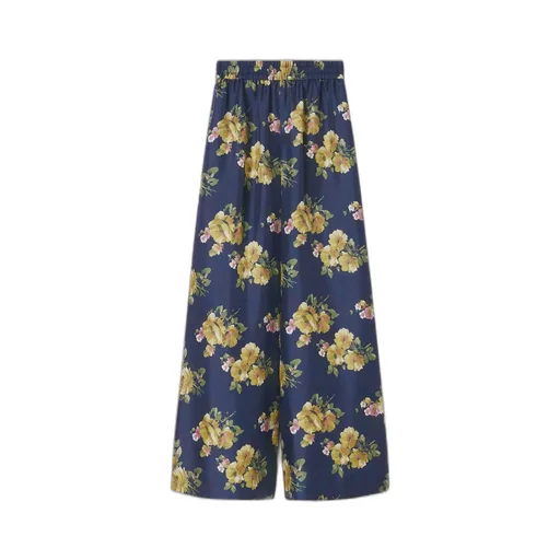 Floral Print Wide-Leg Pants