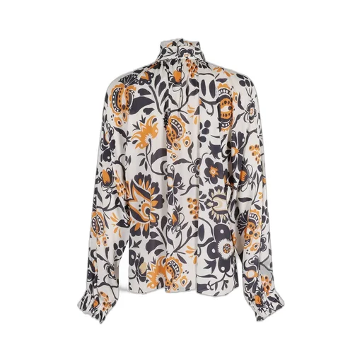 Floral Print High Neck Blouse