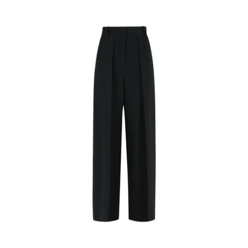 Wide-Leg Pleated Trousers
