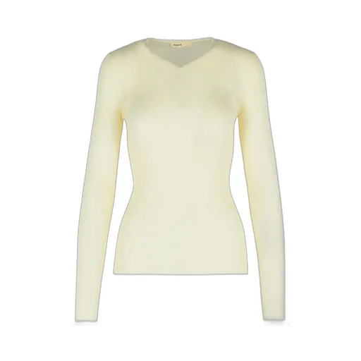 V-Neck Ribbed Knit Sweater