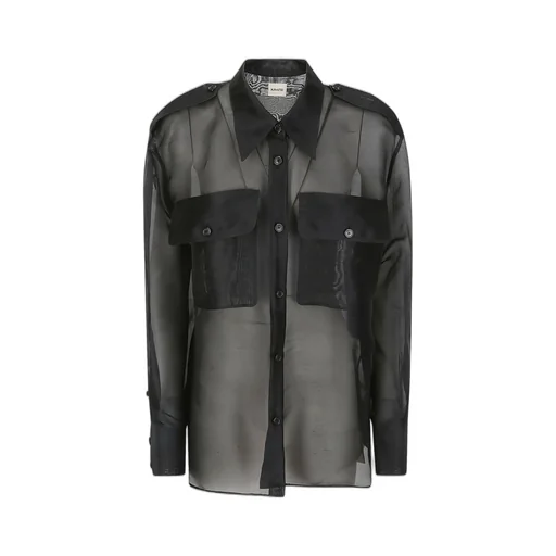 Sheer Button-Up Shirt