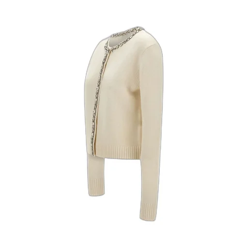 Cardigan With Embellished Neckline