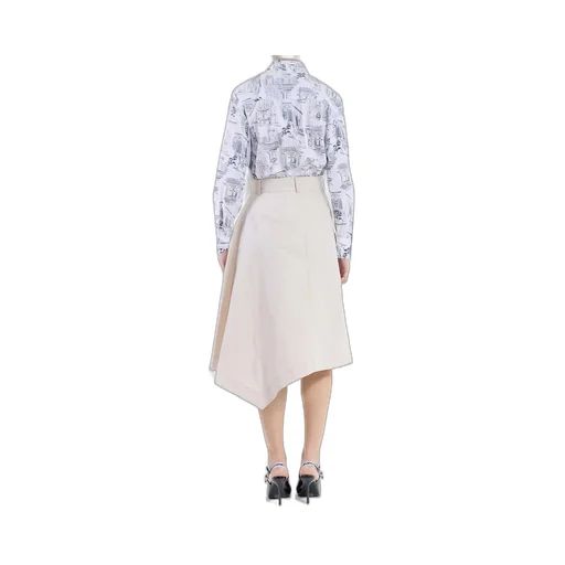 Double-Breasted Asymmetric Midi Skirt