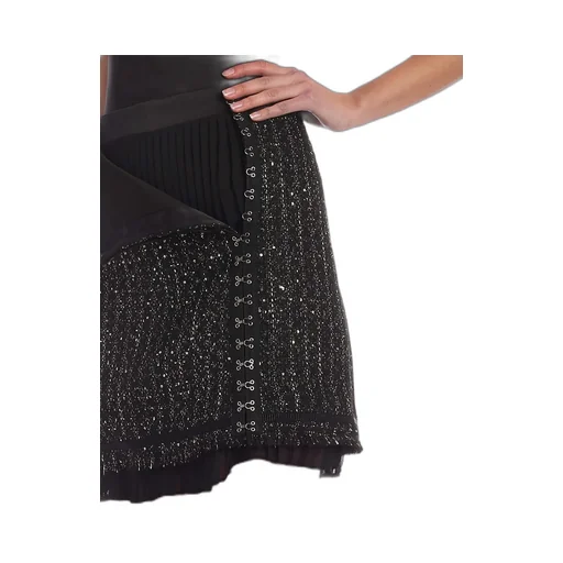 Tweed Mini Skirt With Ruffled Hem