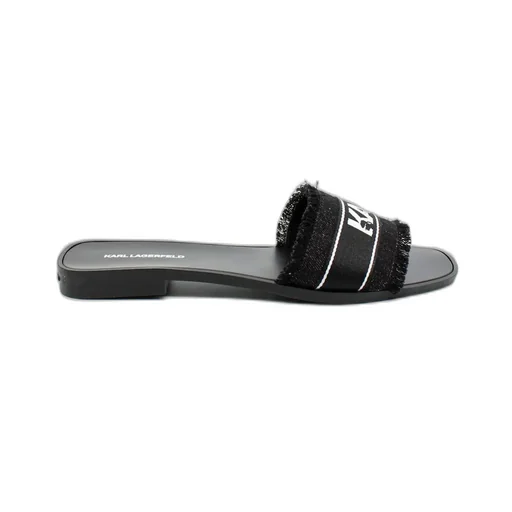 Slides With Frayed Logo Strap