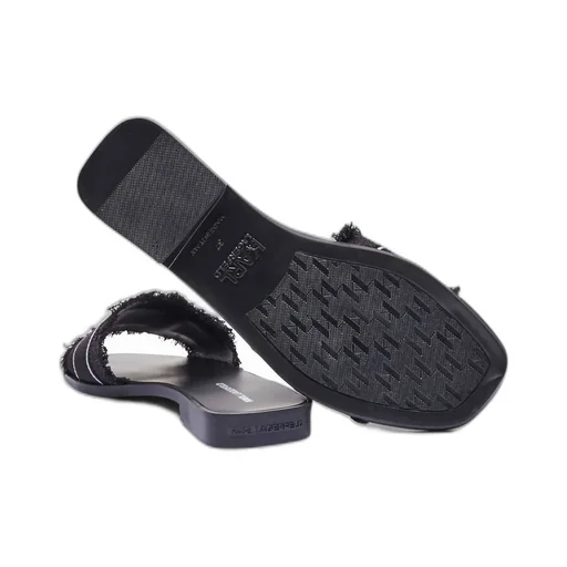 Slides With Frayed Logo Strap